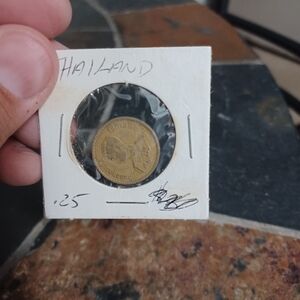 Thailand Coin in Holder .25 Cents